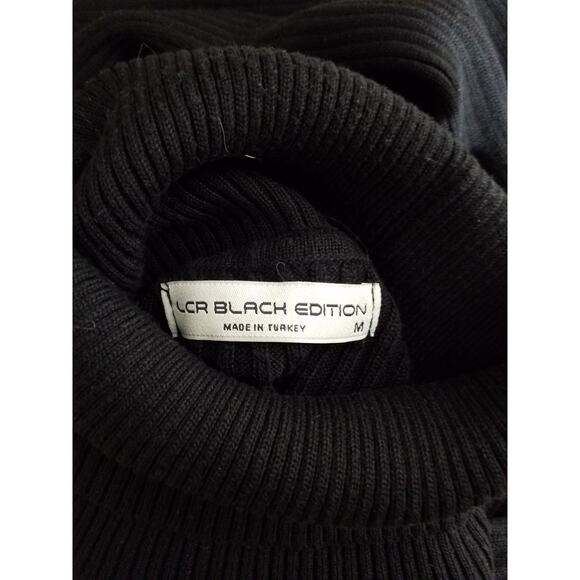 LCR Black Edition Turtleneck Sweater Mens M Black Pullover Knit - Picture 3 of 4